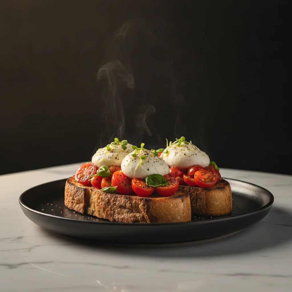Bruschette cu roșii și Burrata