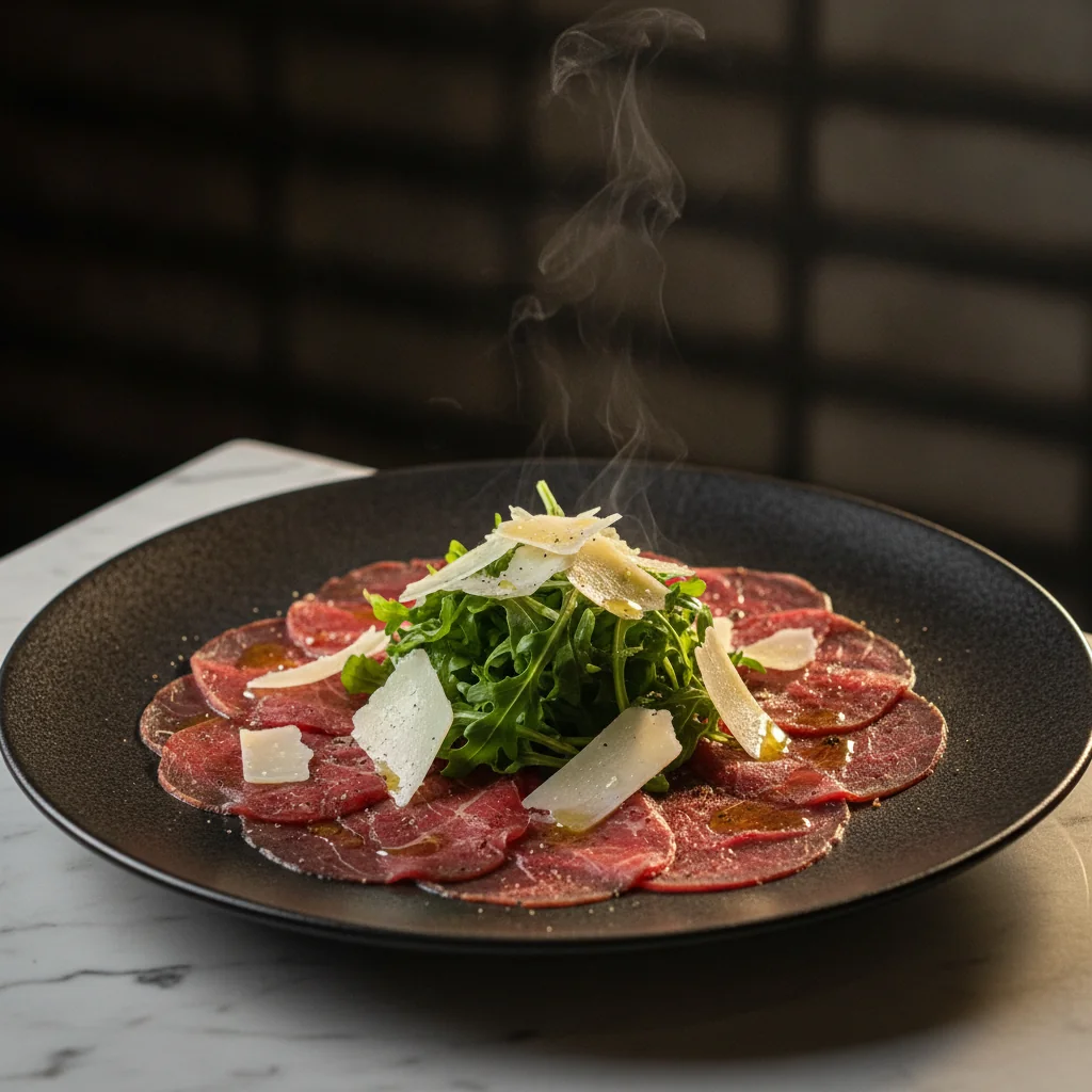 Carpaccio di Bufalo cu Parmezan și rucola