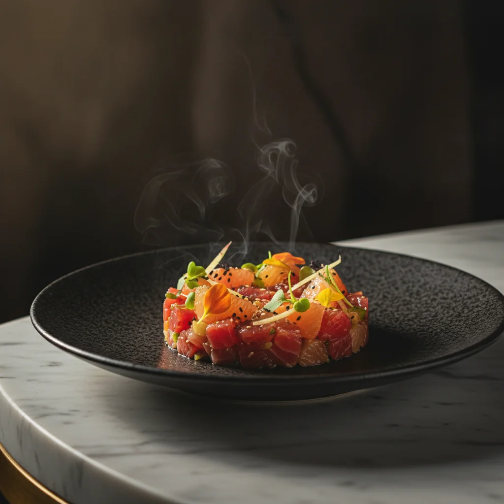 Tartar din somon cu grapefruit și ghimbir