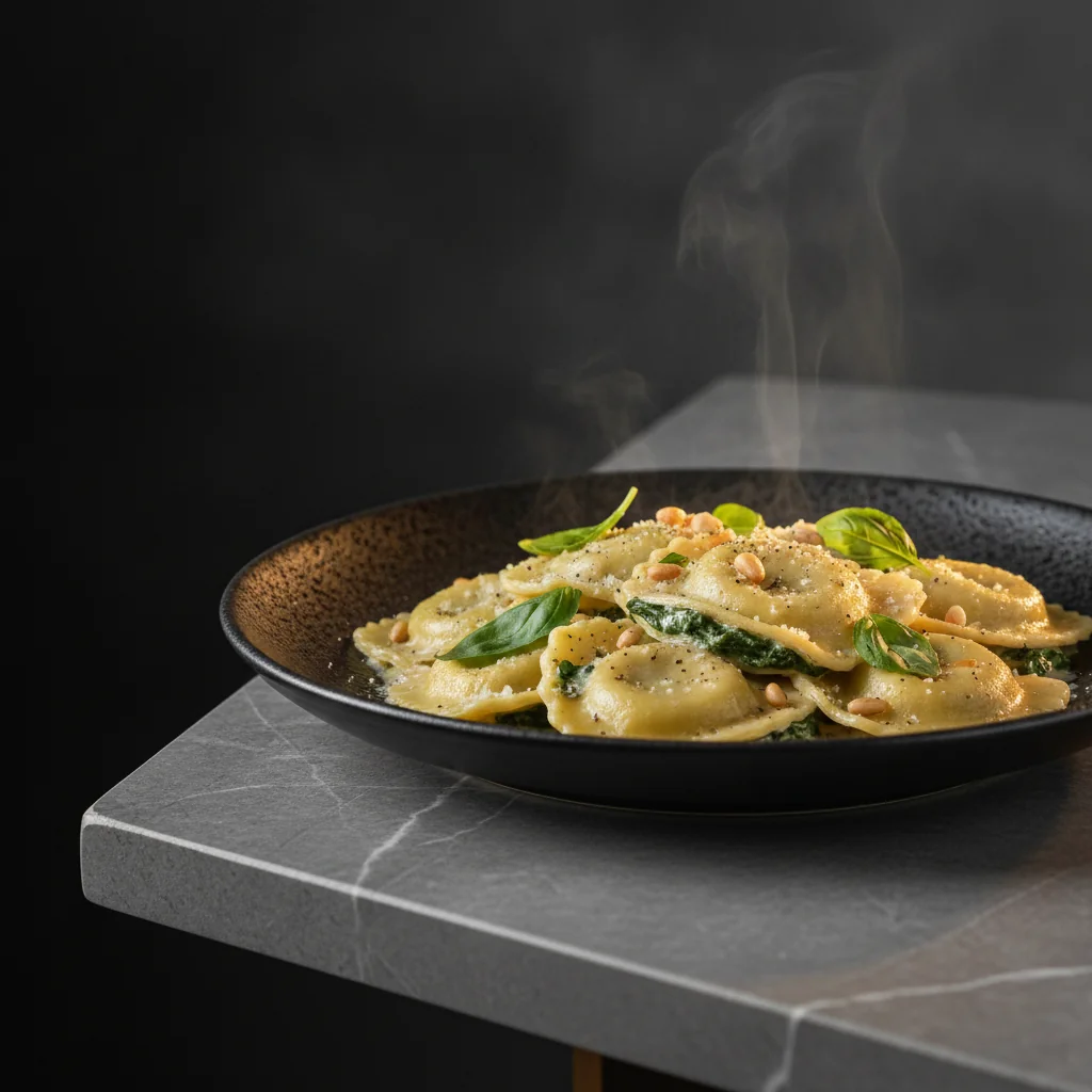 Ravioli cu ricotta și spanac